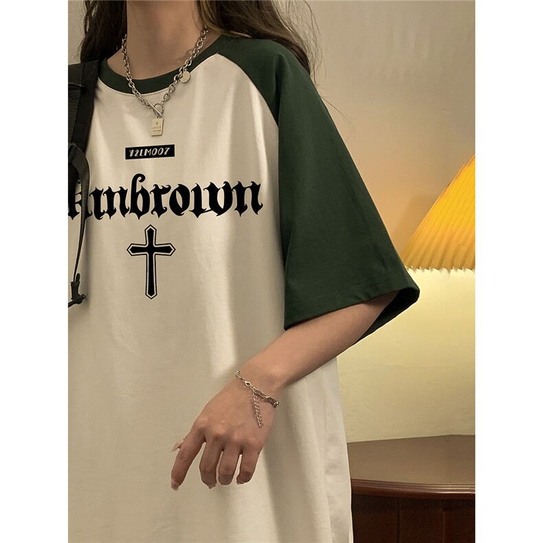 1中性风大码M-5XL插肩袖设计情侣美式潮短袖T恤男DT8795P28控49，男装T恤，星座226-2