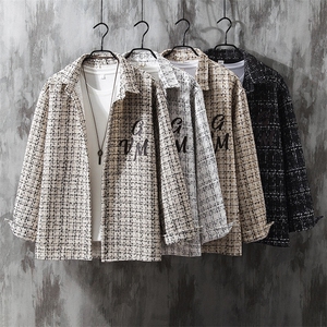 1小香风情侣宽松休闲潮流夹克男士外套灰墙CCS8019特P45控68图片