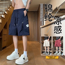 抖音品质新款时尚外穿冰丝五分休闲直筒裤A146-GY519特p30量大优，男装休闲裤，HDA146