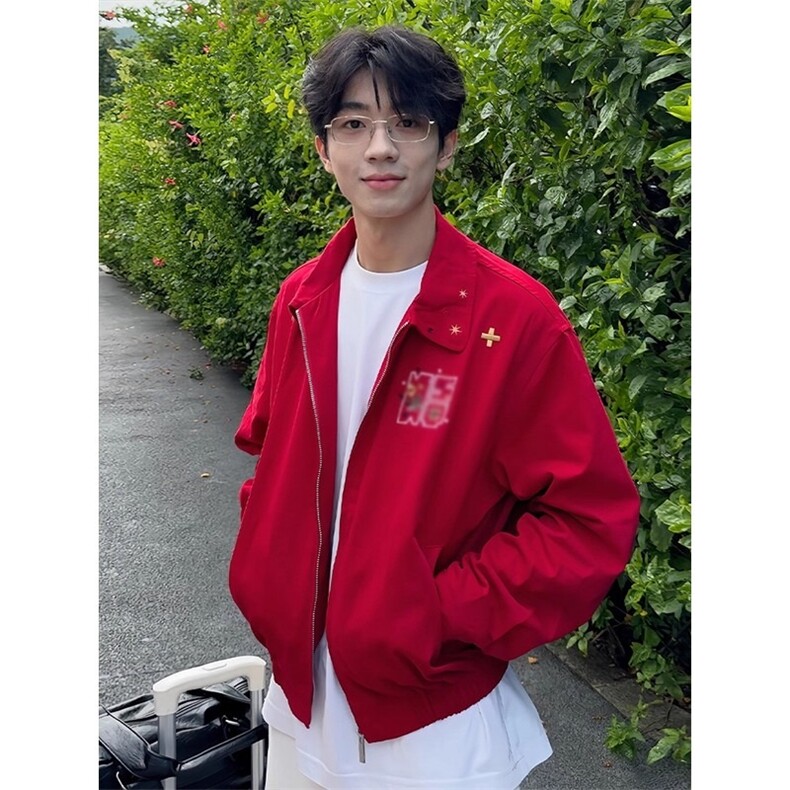 工装外套男新翻领绣花夹克时尚休闲痞帅上衣513AJK2732P62,男装夹克,星座513A