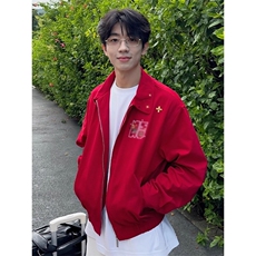 工装外套男新翻领绣花夹克时尚休闲痞帅上衣513AJK2732P62，男装夹克，星座513A