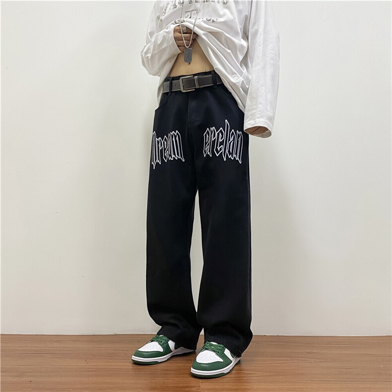 k791-p55-控78拉链黄泥牛仔在高阶宽松大码牛仔裤cityboy,男装牛仔裤,星座116