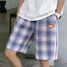 夏季格子宽松薄款短裤中性休闲五分裤运动裤A125-6603-P38，男装牛仔裤，电商A125