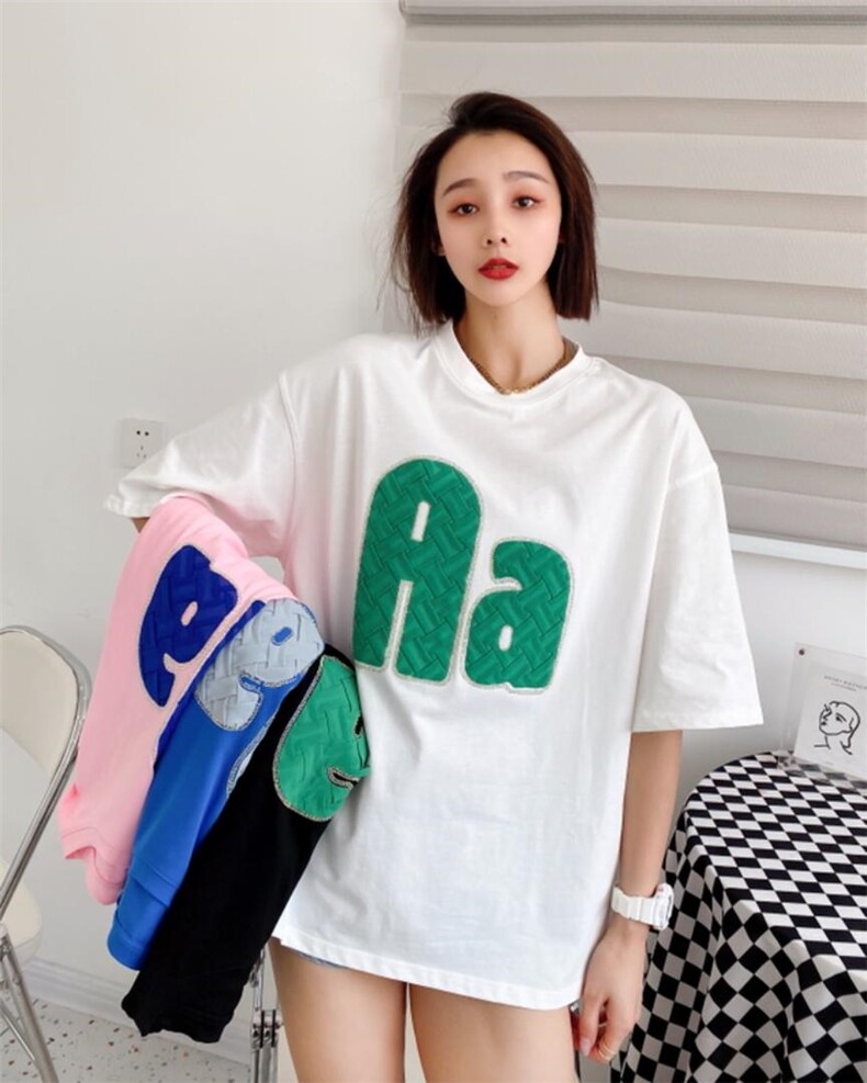 时尚潮流休闲大版T恤，女装T恤，泽妤