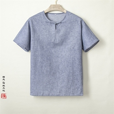 2025夏装新款风棉麻男士无袖汉服外套T397P70，男装民族服装，钱塘802