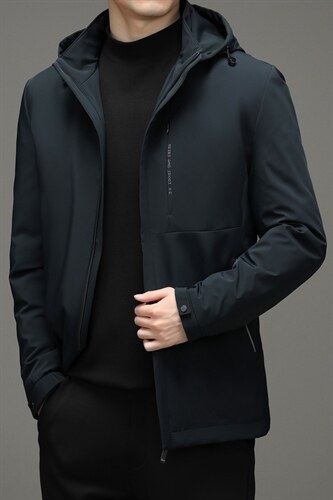 中年男白鸭绒脱卸帽羽绒服男装休闲外套中年爸爸装YYYR067-P205图片