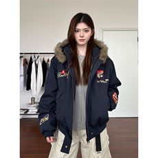 XZ1005-1-HXD1119-P128美式刺绣徽章座山雕棉衣外套加厚夹克棉服，男装夹克，星座1005-1