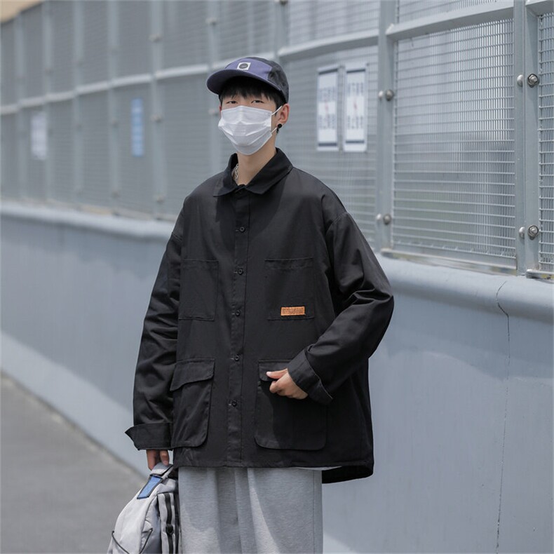 春装纯棉衬衫工装长袖衬衣男大码C30745,男装衬衫,电商C323