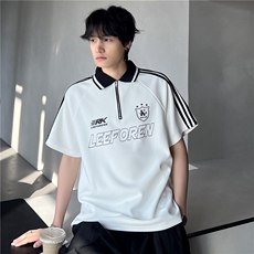 2026新款半拉链学院风POLO衫黑白拼接抗菌凉感短袖DT302-特P33，男装T恤，电商C307