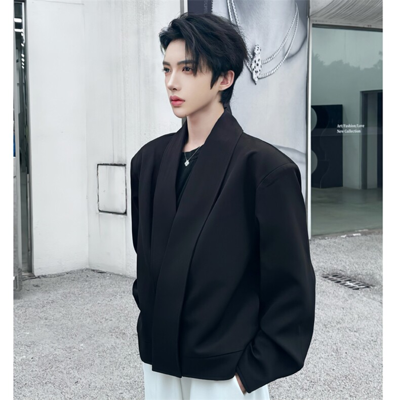（）2024款秋冬小众痞帅西装男短款垫肩道袍夹克2812-P98,男装夹克,星座910-5