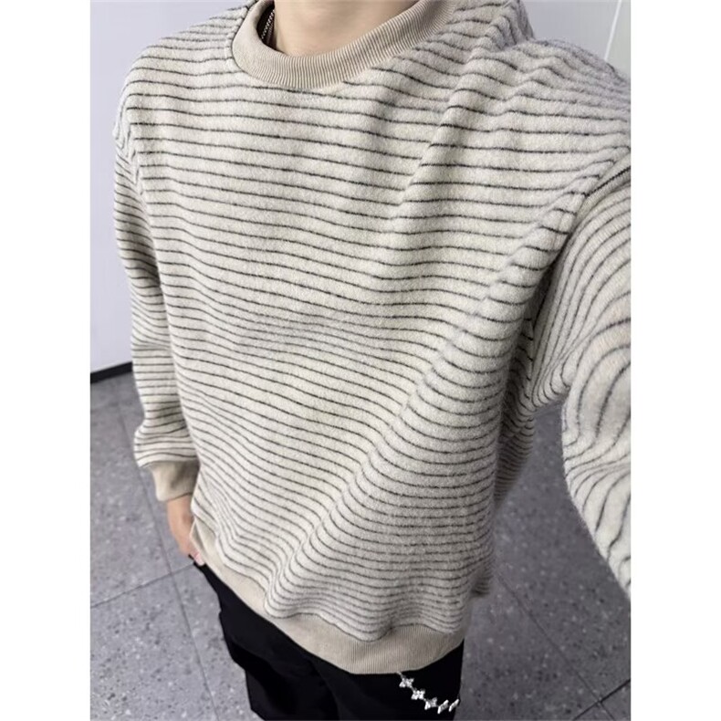 春秋季男士长袖t恤衫男装宽松韩版条纹体恤打底衫衣服ST713-P40,男装T恤,星座412-3