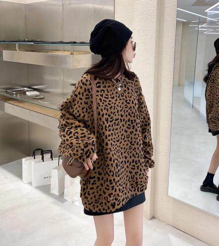 新面料豹纹卫衣，女装卫衣/绒衫，欧妮卡蒂蔓