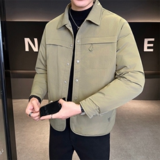 新款男士小翻领羽绒服夹克加厚防寒309B-3-81065-P188，男装夹克，星座1409-3