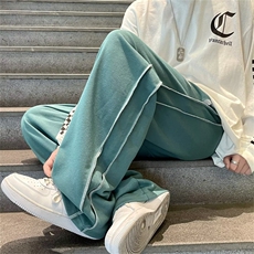 夏季百搭休闲束脚卫裤潮牌拖地裤新款宽松直筒阔腿裤男K3824-P30，男装休闲裤，星座512-2