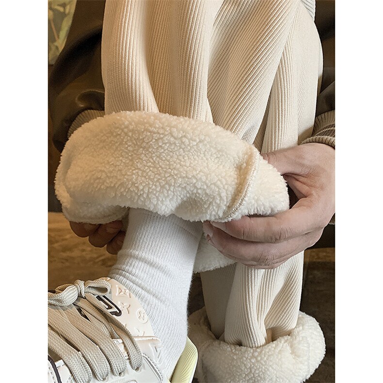 加绒加厚羊羔毛灯芯绒束脚休闲裤深度库存XZ604-KG54-P65控78,男装休闲裤,星座604