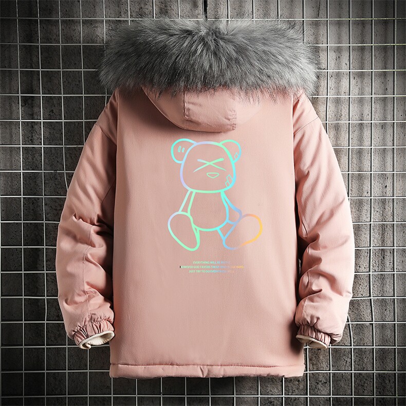 MM48139-P130冬季大毛领棉衣男士大码加厚棉袄男棉服网格,男装棉衣,电商A040A