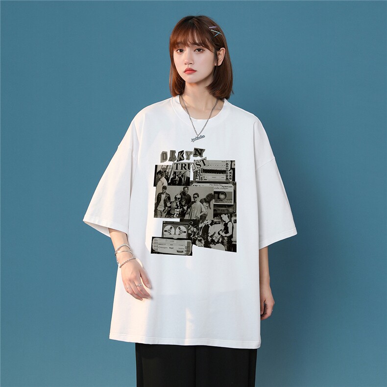 2025夏季新款欧美复古印花图案个性潮流男士短袖T恤T867/P35控48,男装T恤,电商A148-1