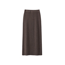 2025年秋季中腰百搭多股加厚抽条长裙，女装半身裙，举月羊绒