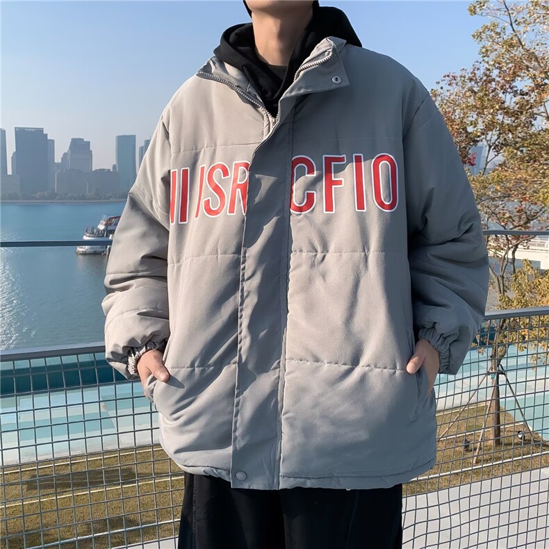 棉服男款冬季美式立领轻薄时尚棉服加厚棉衣外套短款面包服,男装棉衣,星座1013-1