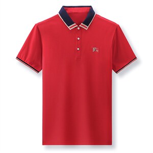 夏季薄款男中青年短袖T恤翻领纯色修身休闲透气半袖POLO衫图片