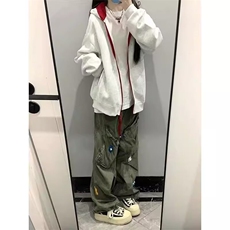 时尚新款日系文艺开衫卫衣原宿气质慵懒ins简约百搭潮流流行，男装卫衣，星座506A