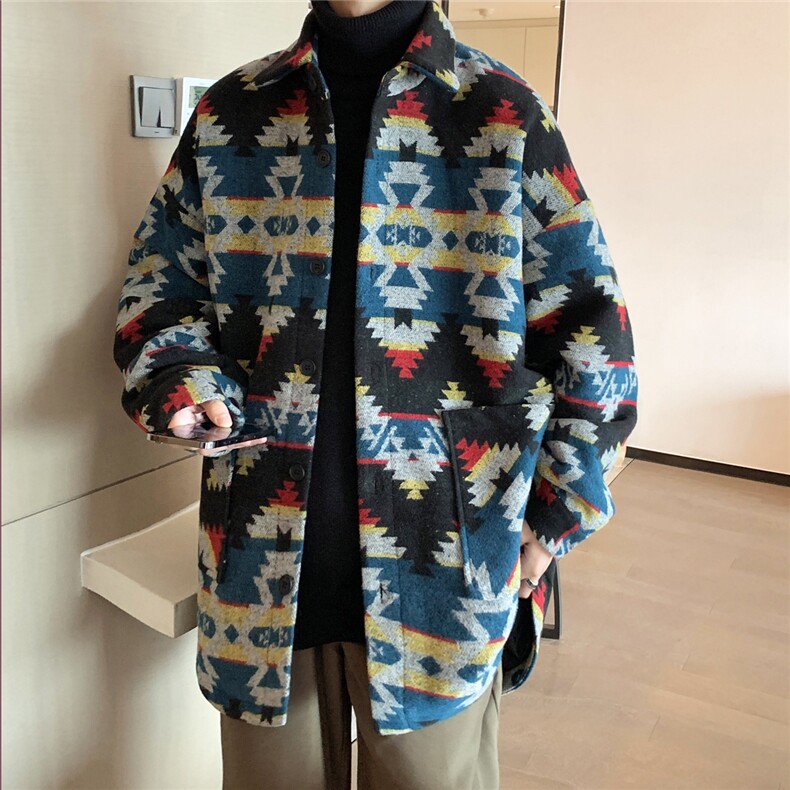 2025秋冬新款民族风男士中长款呢大衣宽松毛呢风衣F16-P90控118,男装民族服装,电商A006
