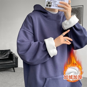 8XL-M连帽卫衣硬挺连帽卫衣男美式复古重磅帽衫加绒外套WY9105P68图片