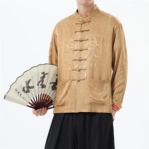秋季新品（黑财神）风潮休闲盘扣丝绸改良唐装外套C3460图片