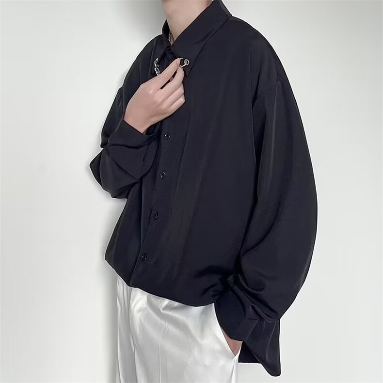 男春款宽松休闲衬衣项链带钻C634P36,男装衬衫,星座1116-2