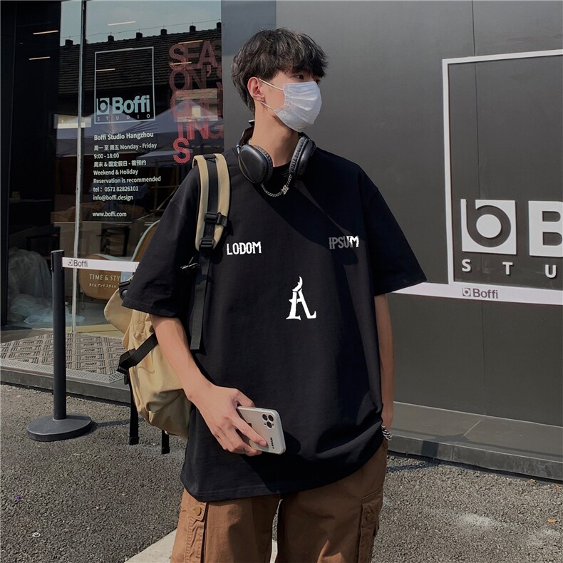 美式T恤男夏季重磅纯棉宽松休闲百搭半袖A061-AT00131-特P25控48,男装T恤,电商A061