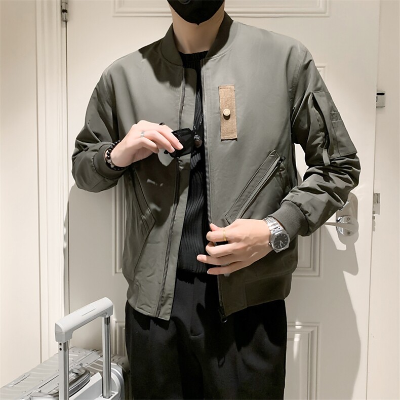 社会小伙风春秋季立领男工装修身时尚百搭潮流夹克JK092-P98控138,男装夹克,电商A413
