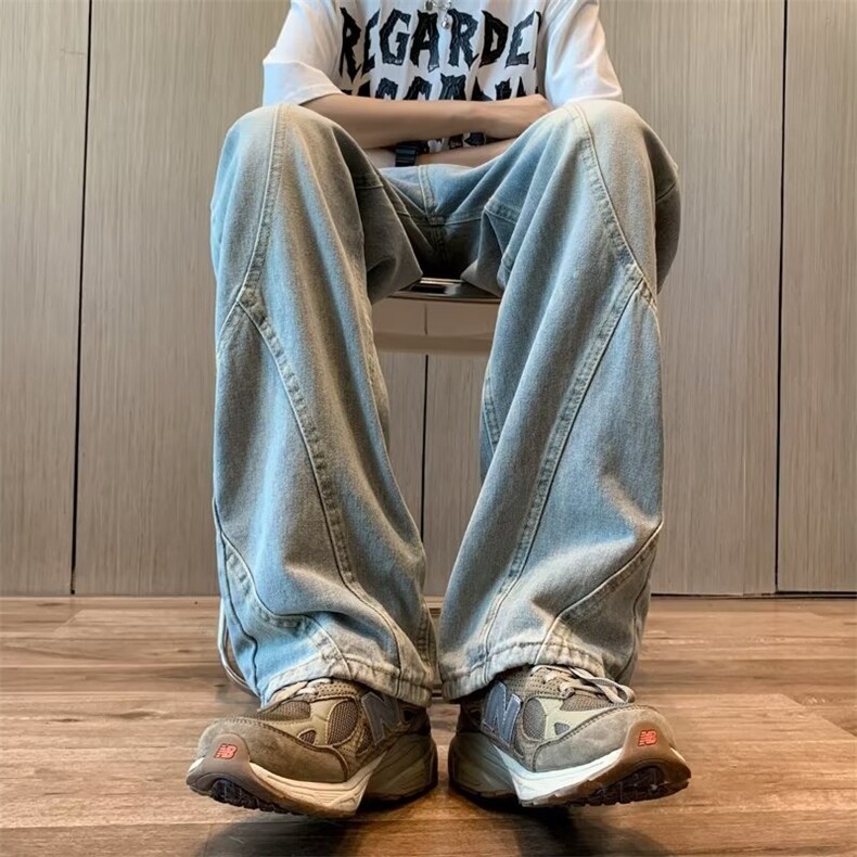 青春流行ins男直筒水洗牛仔裤N1062P50,男装牛仔裤,星座1116-2