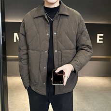 轻薄羽绒服男冬季潮流翻领短款外套男士标白鸭绒夹克Y2510-P155，男装夹克，电商A239