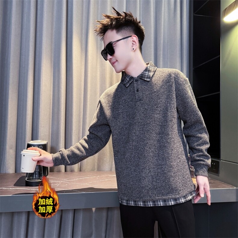 WY88556加绒P88118店主风小伙风时尚高级感翻领卫衣,男装卫衣,电商B340