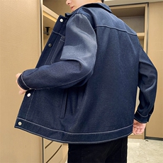 秋季轻熟抖音小伙牛仔明线纯色休闲夹克店主风A236-JK5036-P120，男装夹克，电商A236