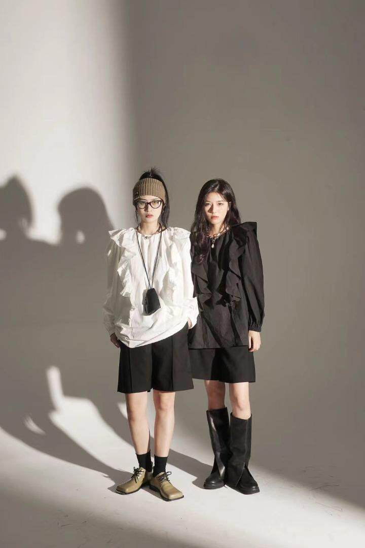 JY设计师款花边衬衫，女装衬衫，JY.OUBEN