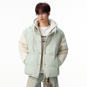 新款冬季羽绒棉服棉袄连帽假两件韩版宽松外套A436-2511-P85图片