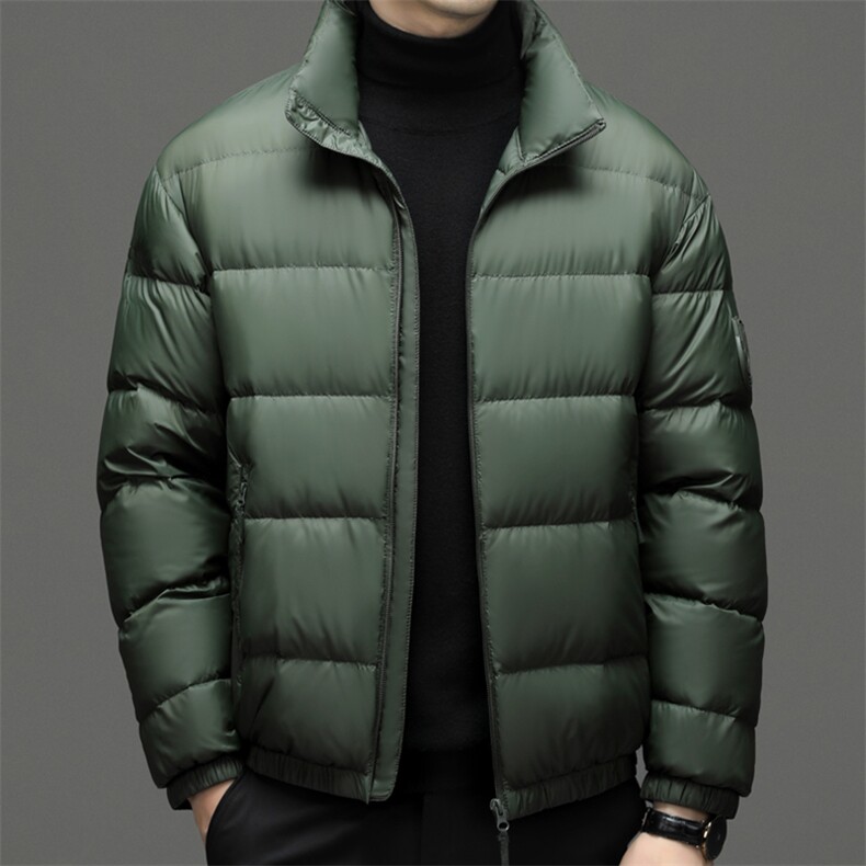 QDA2048钱塘2020-2中年男士冬季厚款简约立领新款百搭羽绒服P180,男装羽绒服,钱塘207-2