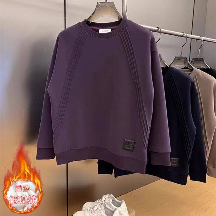 1506-1/GLE-827120/P51冬季新款加绒银狐绒重磅圆领卫衣，男装卫衣，星座1506A