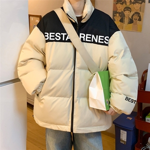 冬宽松加棉撞色简约字母北面棉衣棉服外套MY6253特价P85控138图片
