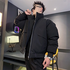 AY122/P138控178冬季社会小伙立领潮流保暖口袋潮牌棉服男灰首，男装棉衣，星座305B-1