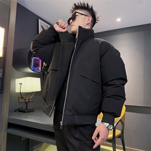 AY122/P138控178冬季社会小伙立领潮流保暖口袋潮牌棉服男灰首图片