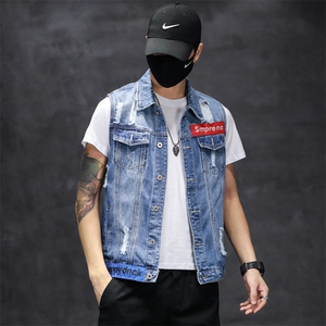 春夏季牛仔马甲男士修身坎肩外套背心马夹 XZ1112-816-P55图片