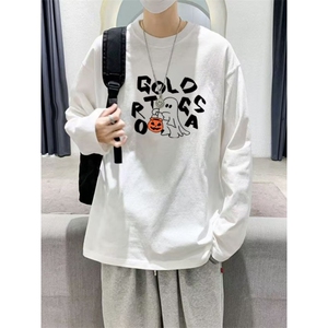 新款百搭日系ins简约纯棉长袖T恤原宿文艺流行卫衣T132-P30网络图图片