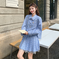 26春新款-蝴蝶刺绣设计感学院风衬衫套装2605-P160K258，女装套装/套裙，2B190