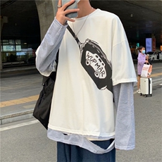 潮牌挎包个性印花假两件卫衣ins高街宽松情侣休闲百搭T701-P30，男装T恤，星座512-2