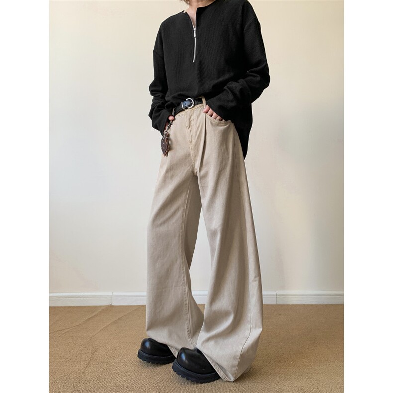 NZK355LL-P52棕色弯刀牛仔裤男直筒微喇裤，男装牛仔裤，星座1007（原301D）