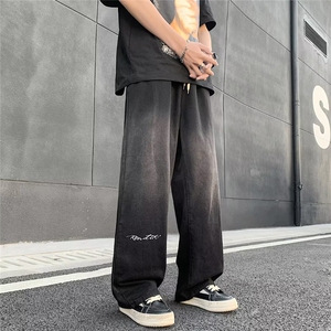 美式复古直筒牛仔裤男春秋新款设计感宽松阔腿裤N0836-P40图片