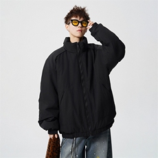 现货冬季美式休闲加厚雪山外套夹克立领纯色三防户外工装棉服，男装夹克，电商A443