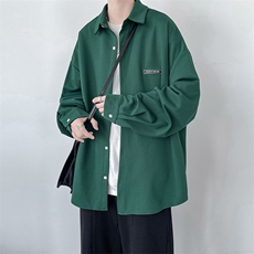港风宽松休闲长袖男装衬衫百搭秋装新款D321-1-DM302-P50，男装衬衫，电商D321-1
